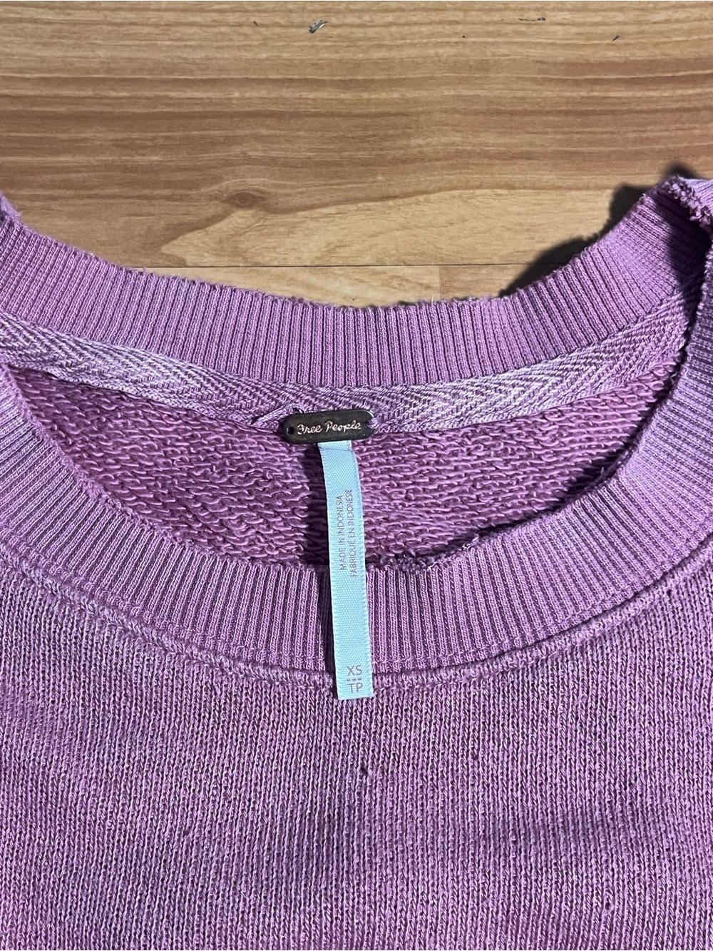 Free People Dusty Rose Cropped Crewneck Sweatshirt - Picture 3 of 3